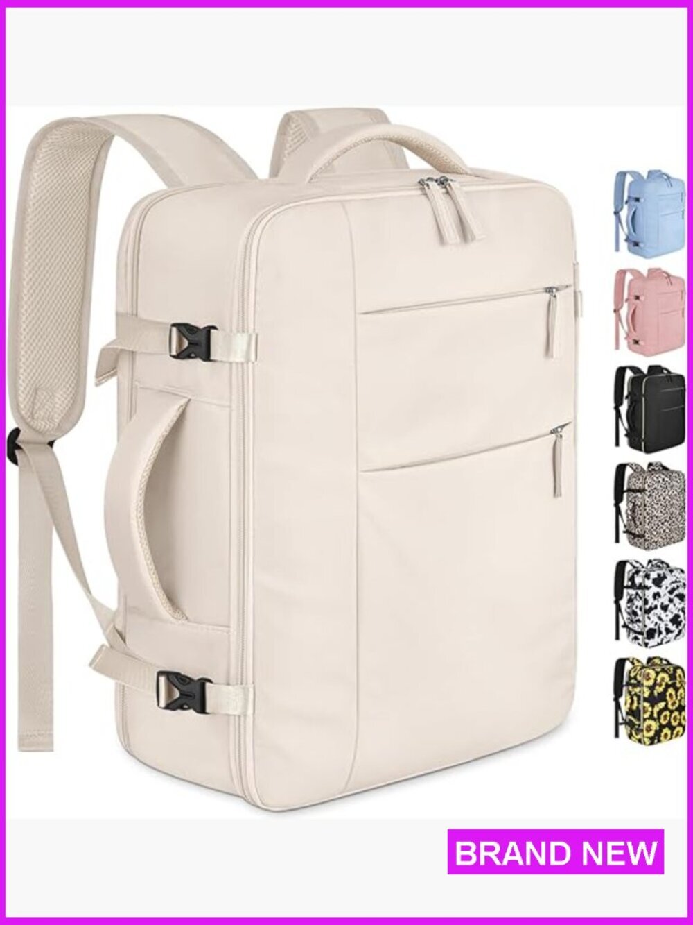 Waterproof Laptop Backpack Carry On Travel Bookbag for Business Work Fits 15.6